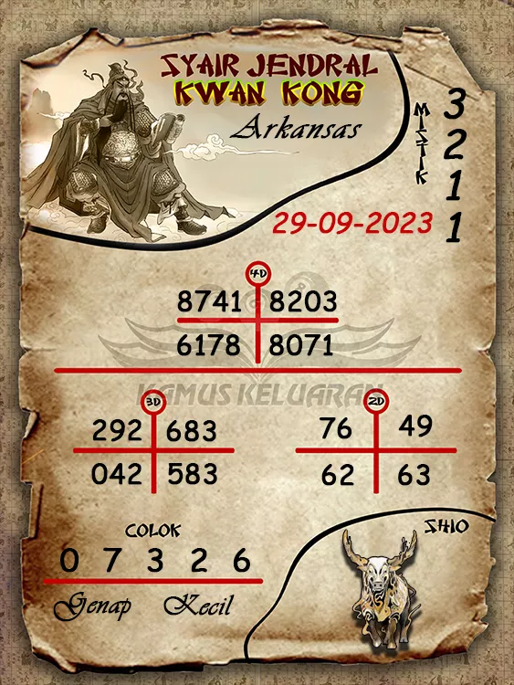 syair jendral kwan kwong arkansas 29 09 2023