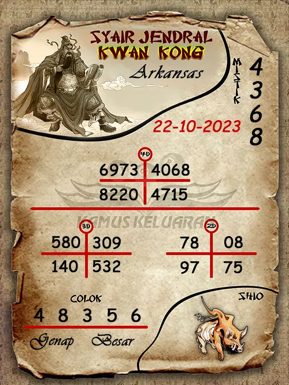 syair jendral kwan kwong arkansas 22 10 2023