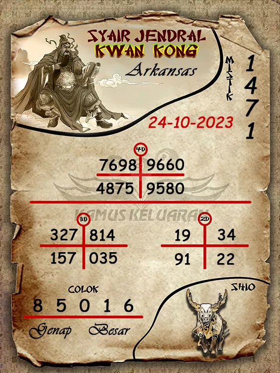 syair jendral kwan kwong arkansas 24 10 2023