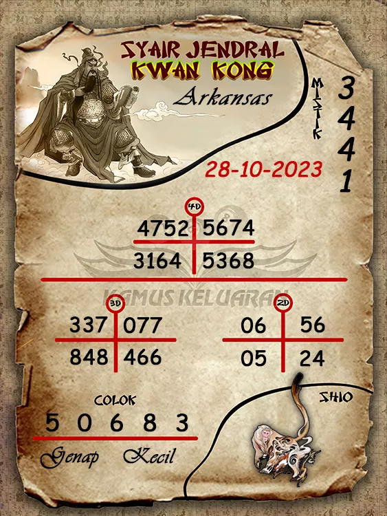 syair jendral kwan kwong arkansas 28 10 2023