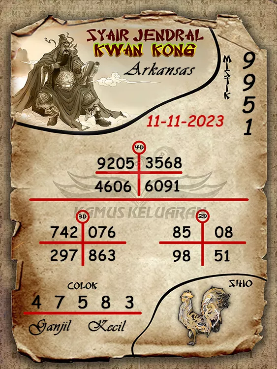 syair jendral kwan kwong arkansas 11 11 2023