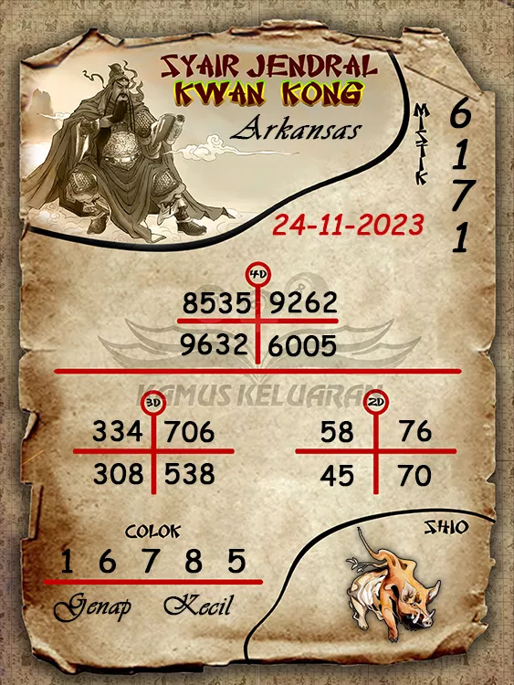 syair jendral kwan kwong arkansas 24 11 2023