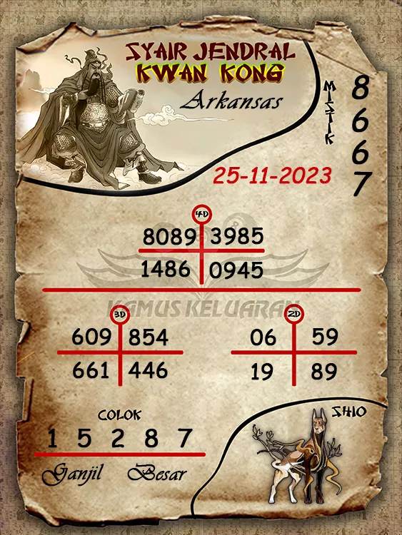 syair jendral kwan kwong arkansas 25 11 2023