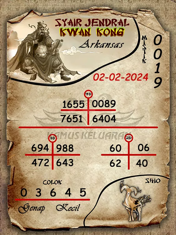 syair jendral kwan kwong arkansas 02 02 2024