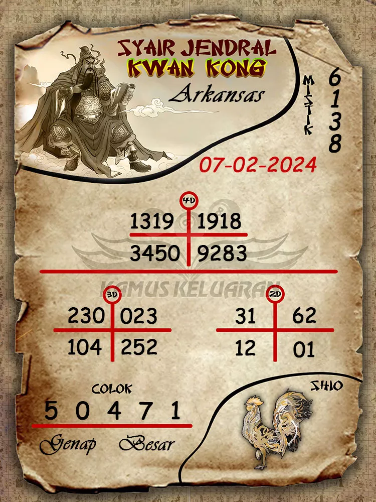 syair jendral kwan kwong arkansas 07 02 2024