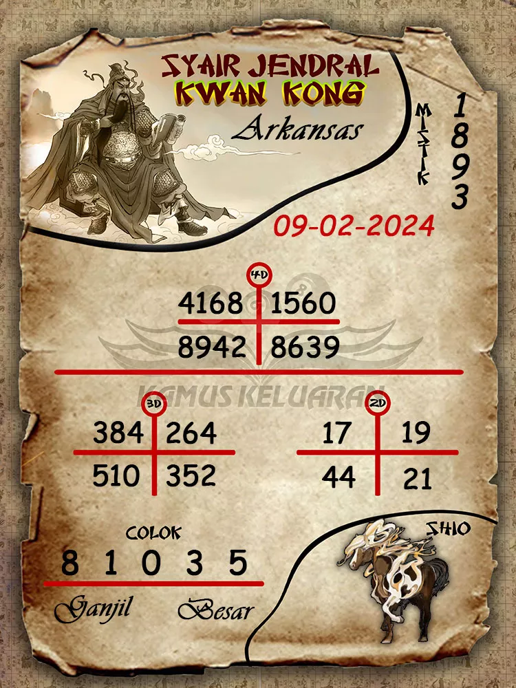 syair jendral kwan kwong arkansas 09 02 2024
