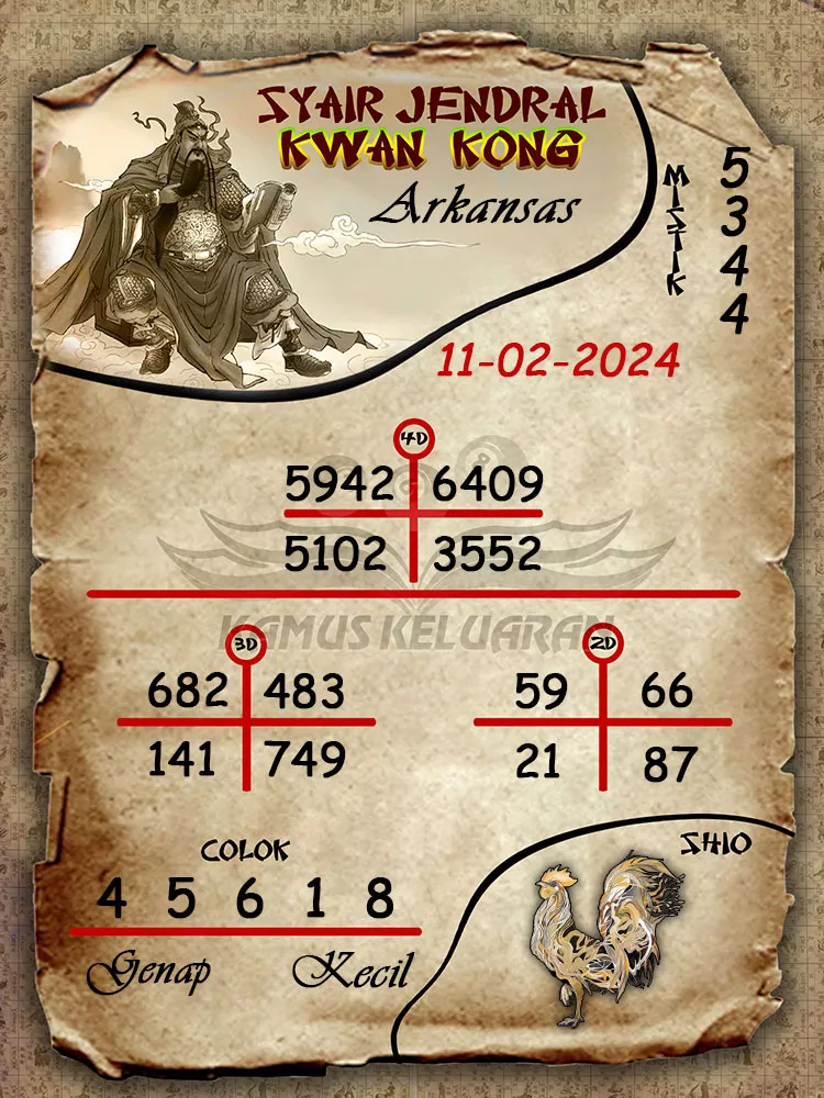 syair jendral kwan kwong arkansas 11 02 2024