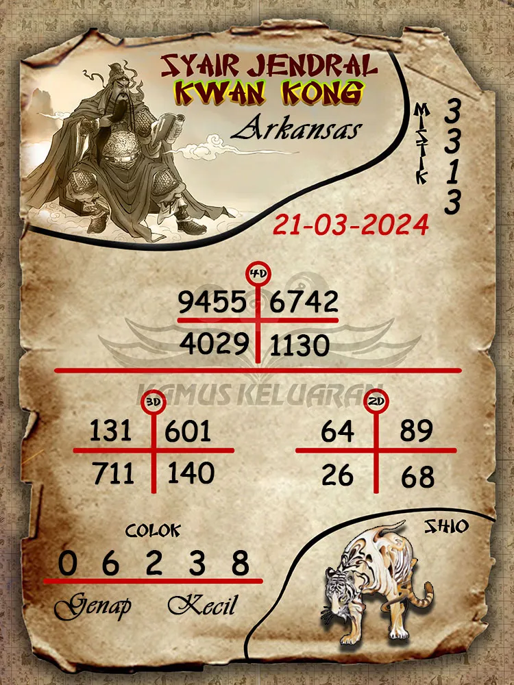 syair jendral kwan kwong arkansas 21 03 2024