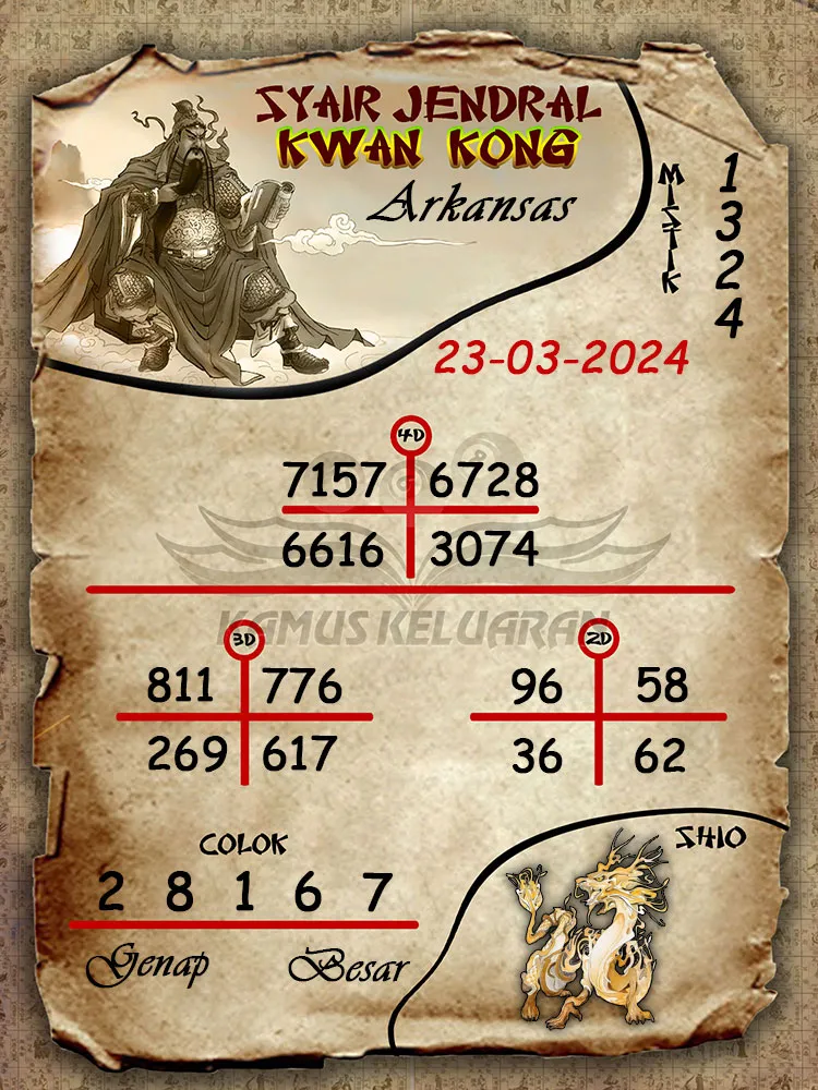 syair jendral kwan kwong arkansas 23 03 2024