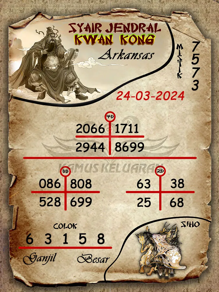 syair jendral kwan kwong arkansas 24 03 2024