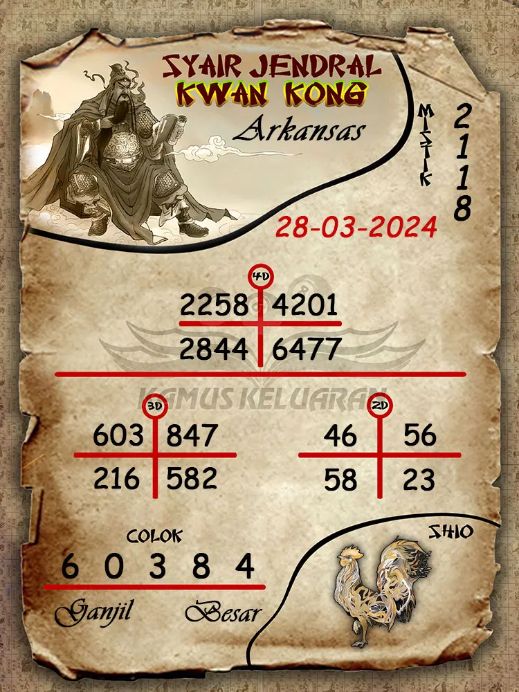syair jendral kwan kwong arkansas 28 03 2024
