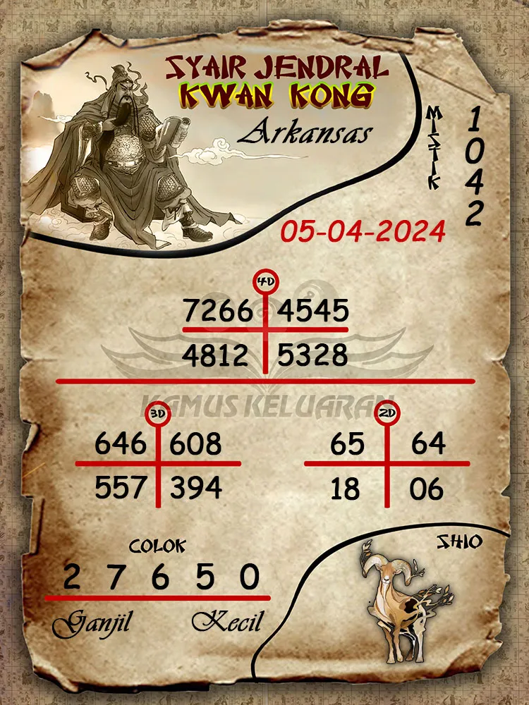 syair jendral kwan kwong arkansas 05 04 2024