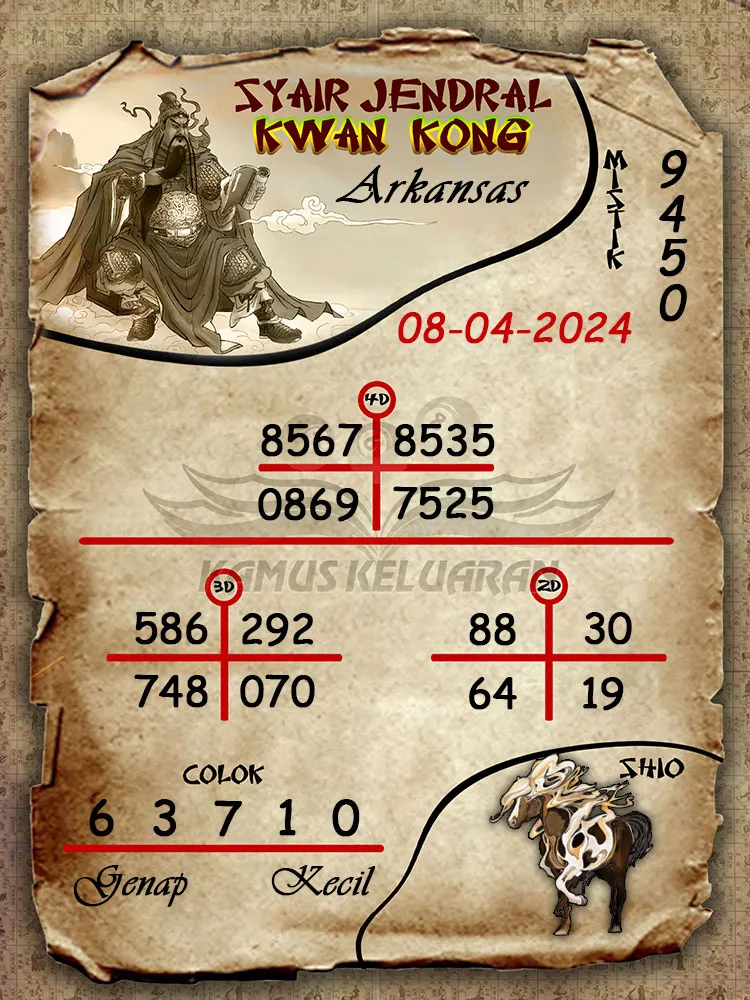 syair jendral kwan kwong arkansas 08 04 2024