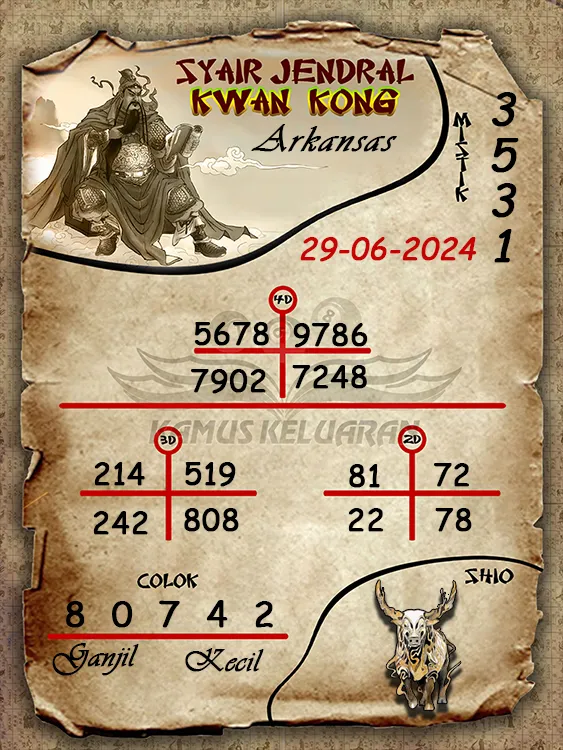 syair jendral kwan kwong arkansas 29 06 2024