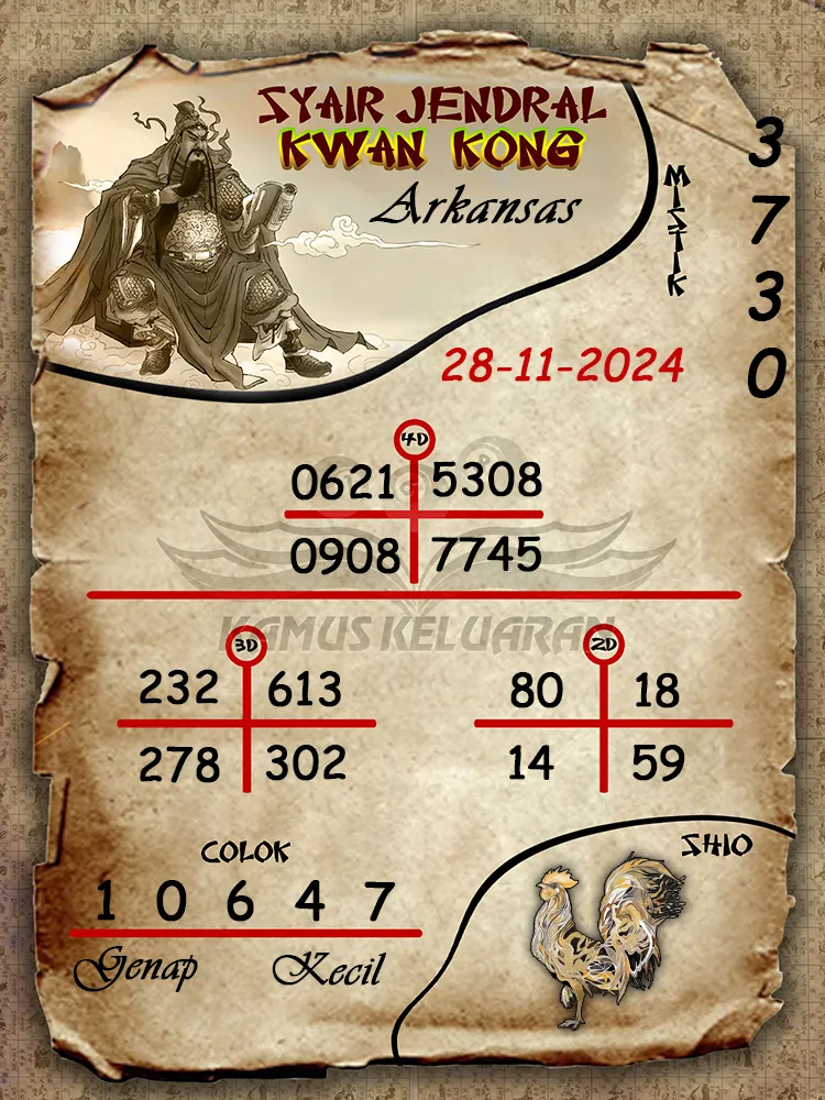 syair jendral kwan kong arkansas 28 11 2024