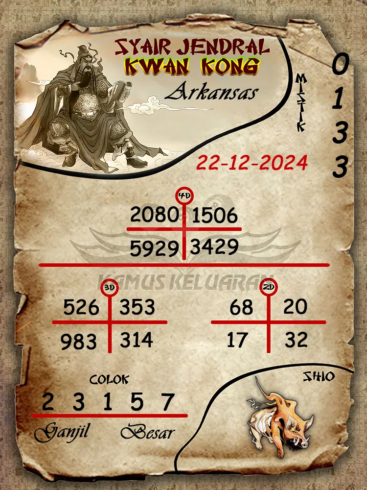 syair jendral kwan kong arkansas 22 12 2024