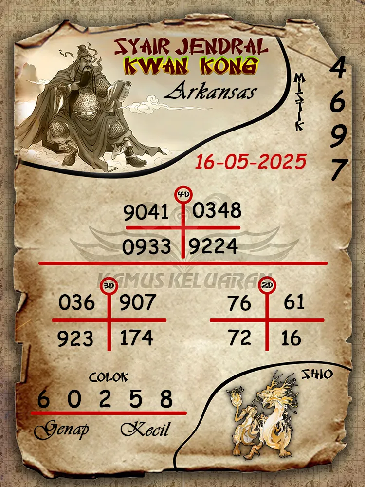 syair jendral kwan kong arkansas 16 05 2025