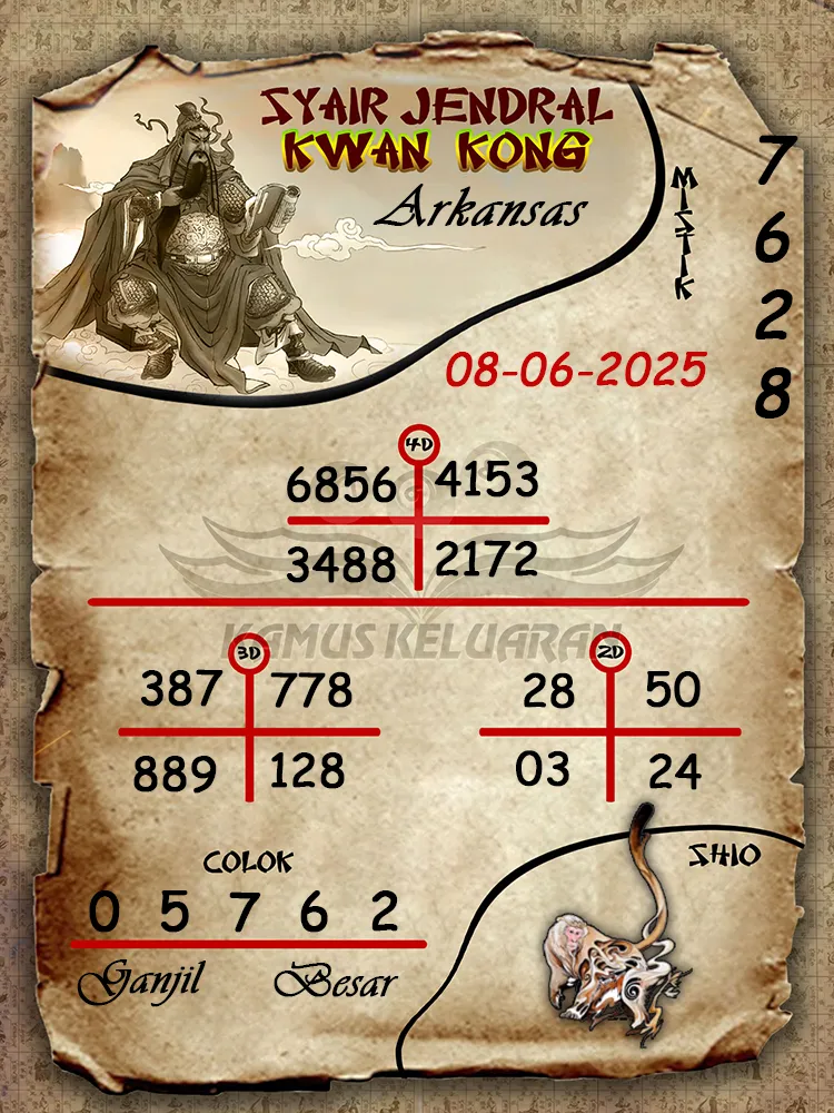 syair jendral kwan kong arkansas 08 06 2025