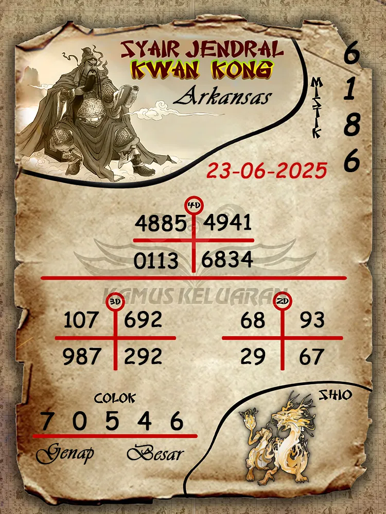 syair jendral kwan kong arkansas 23 06 2025