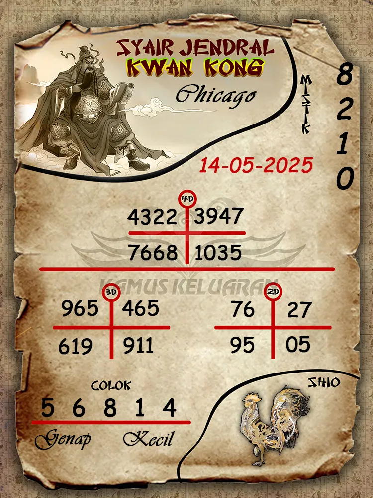 syair jendral kwan kong chicago 14 05 2025