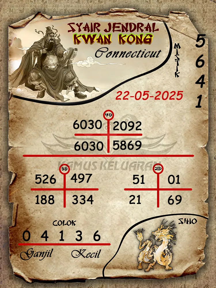 syair jendral kwan kong connecticut 22 05 2025