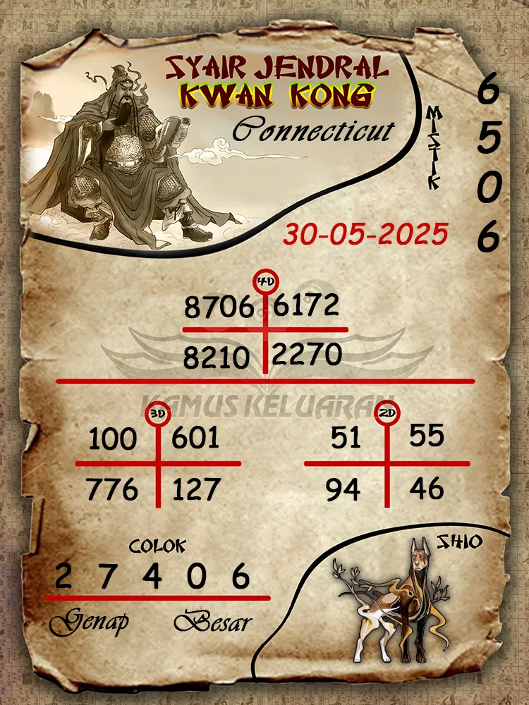 syair jendral kwan kong connecticut 30 05 2025