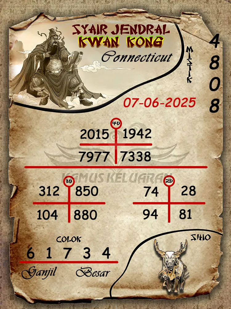syair jendral kwan kong connecticut 07 06 2025