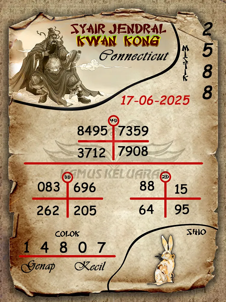 syair jendral kwan kong connecticut 17 06 2025