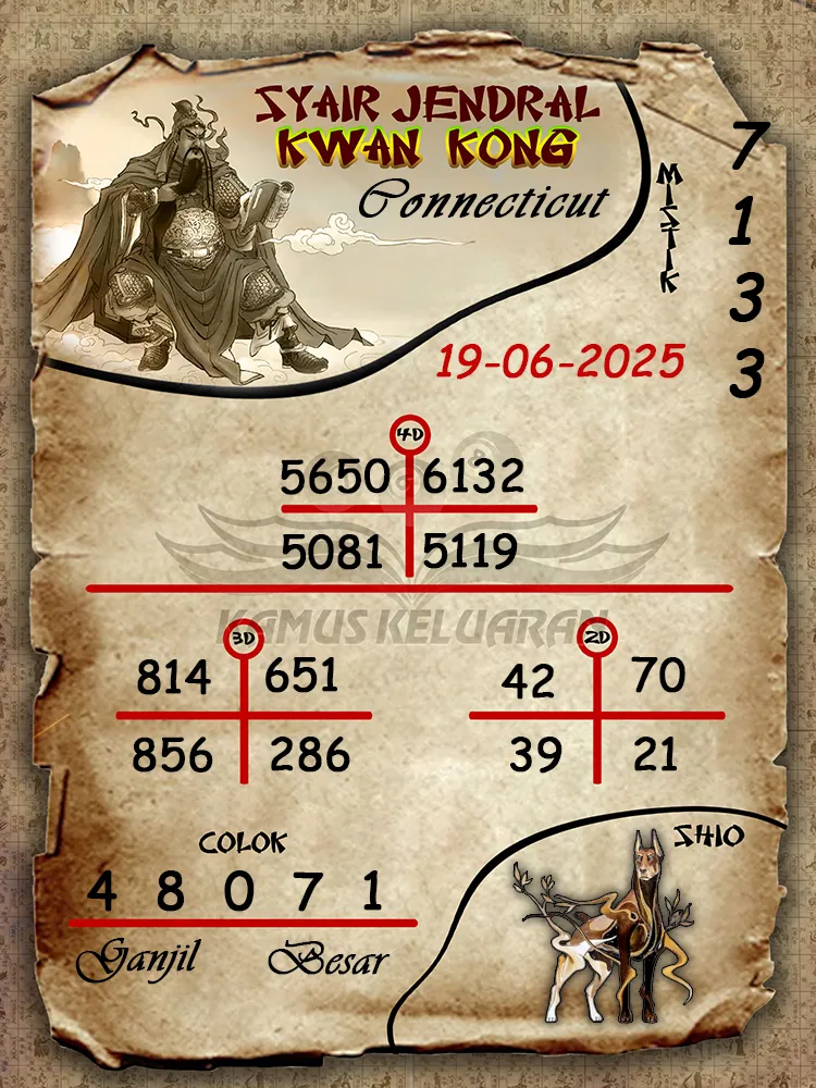 syair jendral kwan kong connecticut 19 06 2025
