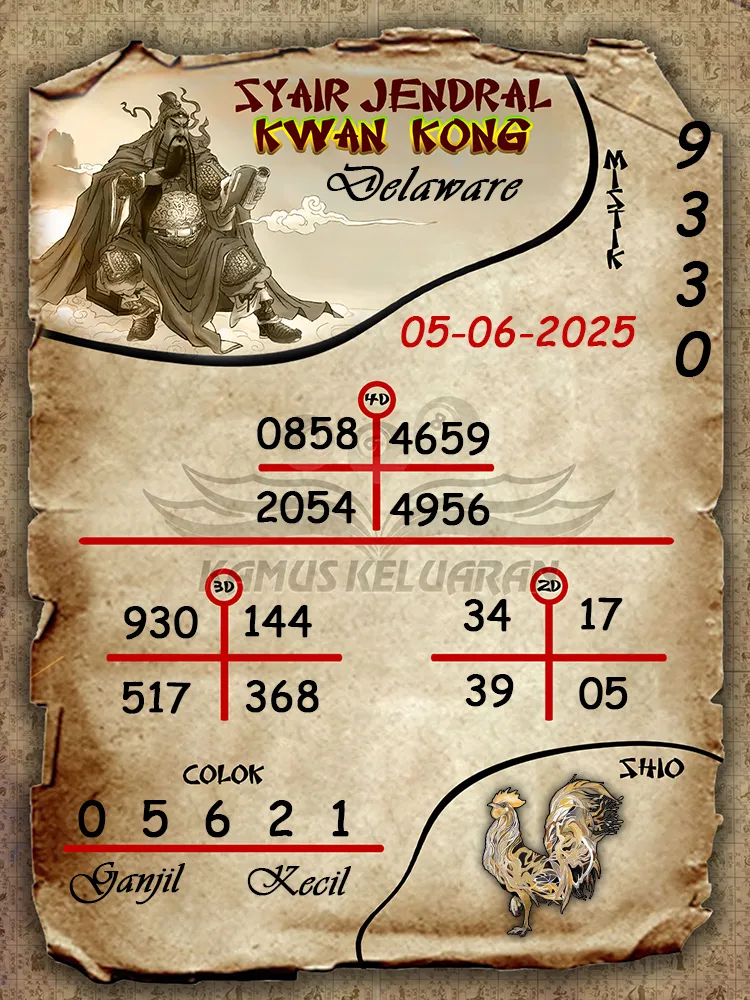syair jendral kwan kong delaware 05 06 2025