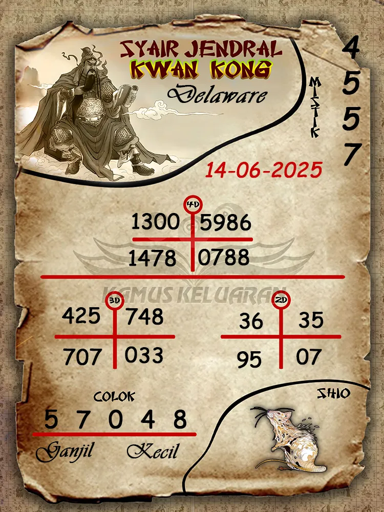 syair jendral kwan kong delaware 14 06 2025