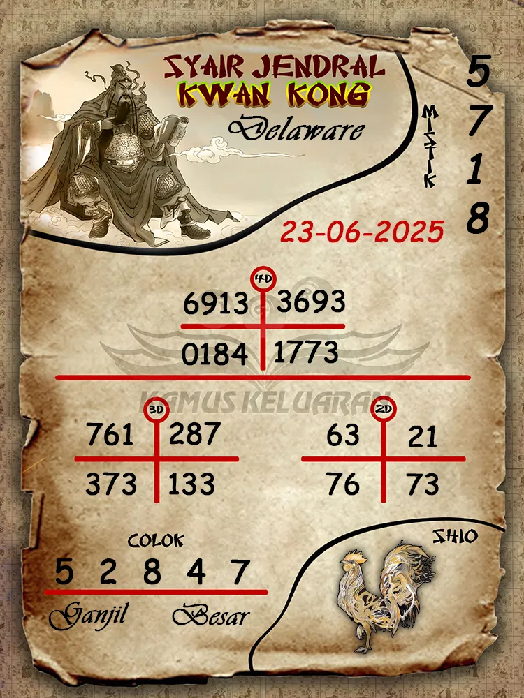 syair jendral kwan kong delaware 23 06 2025