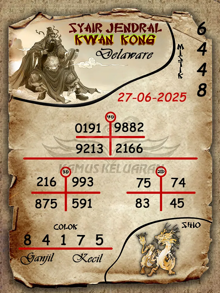 syair jendral kwan kong delaware 27 06 2025