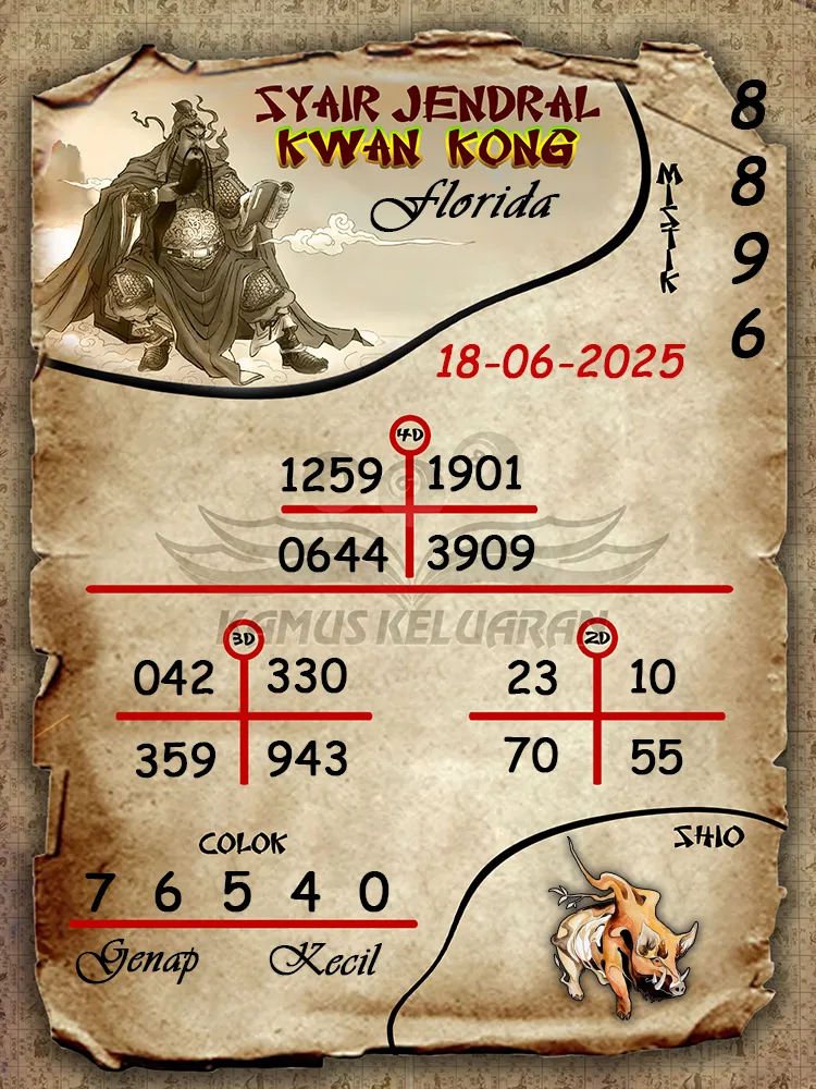syair jendral kwan kong florida 18 06 2025