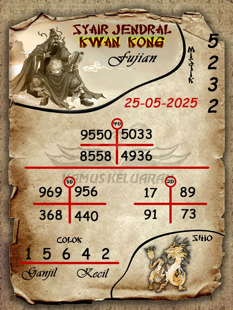 syair jendral kwan kong fujian 25 05 2025