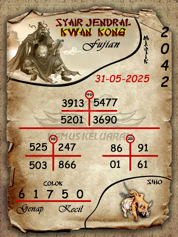 syair jendral kwan kong fujian 31 05 2025