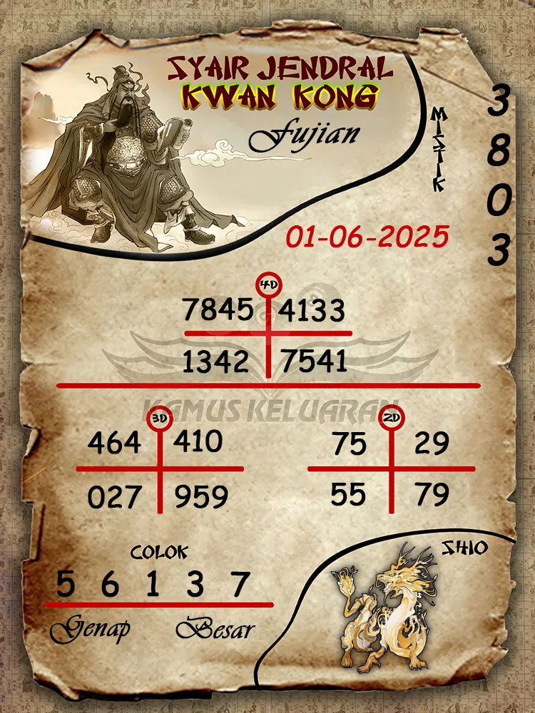 syair jendral kwan kong fujian 01 06 2025