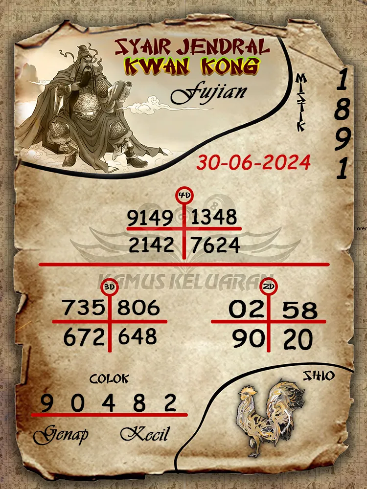 syair jendral kwan kong Fujian 30 06 2025