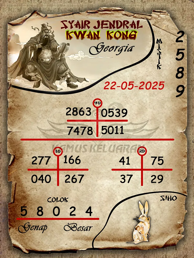 syair jendral kwan kong georgia 22 05 2025