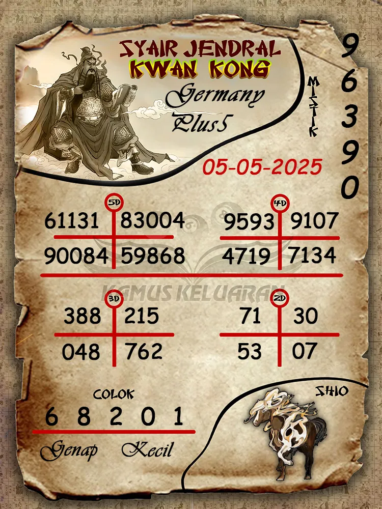 syair jendral kwan kong germany plus5 05 05 2025