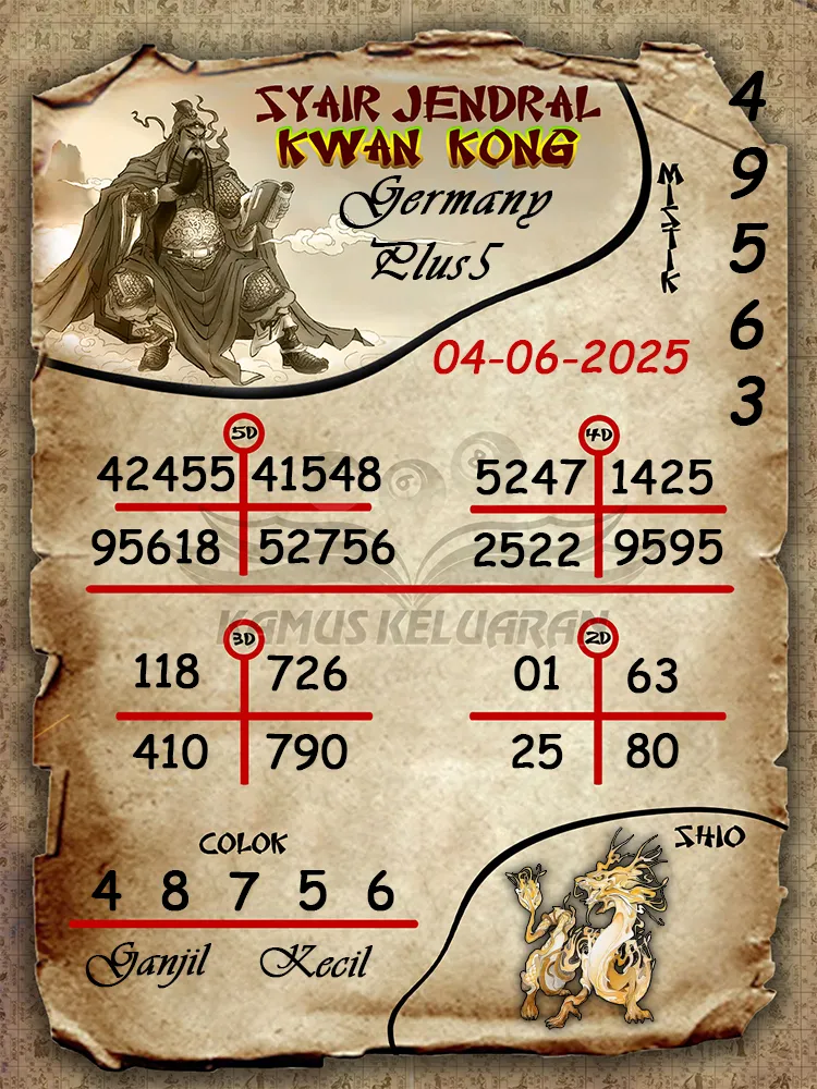 syair jendral kwan kong germany plus5 05 06 2025