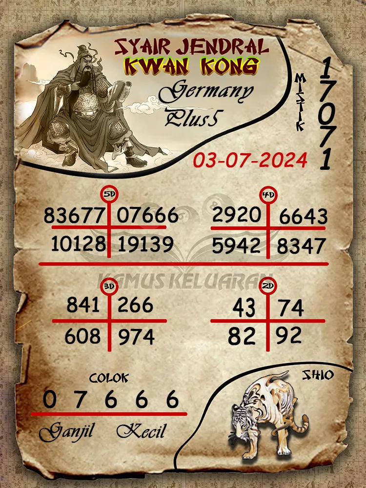syair jendral kwan kong Germany Plus5 03 07 2025
