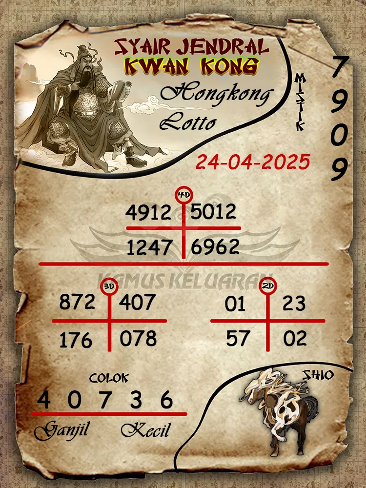 syair jendral kwan kong hongkong lotto 24 04 2025