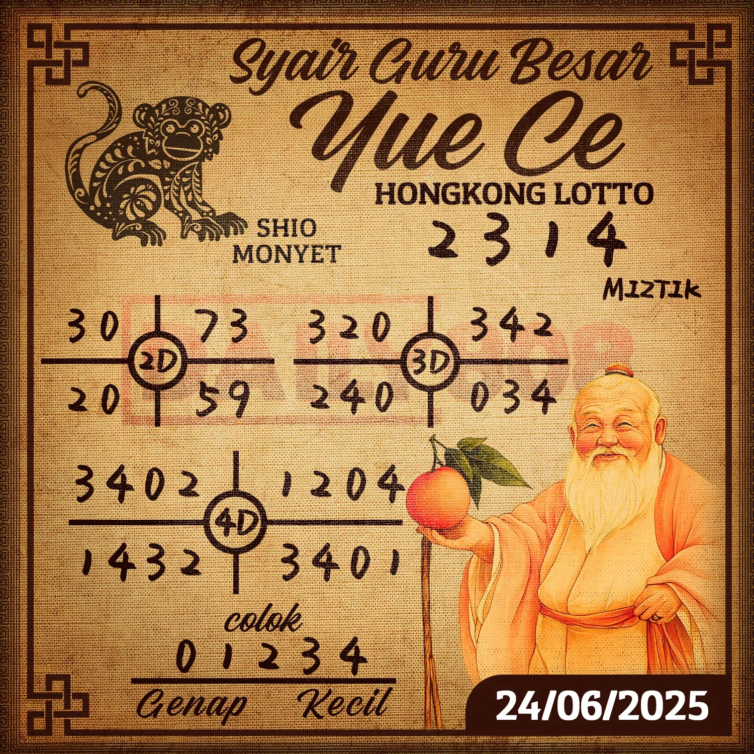 syair Yue Ce Hongkong Lotto 24 06 2025