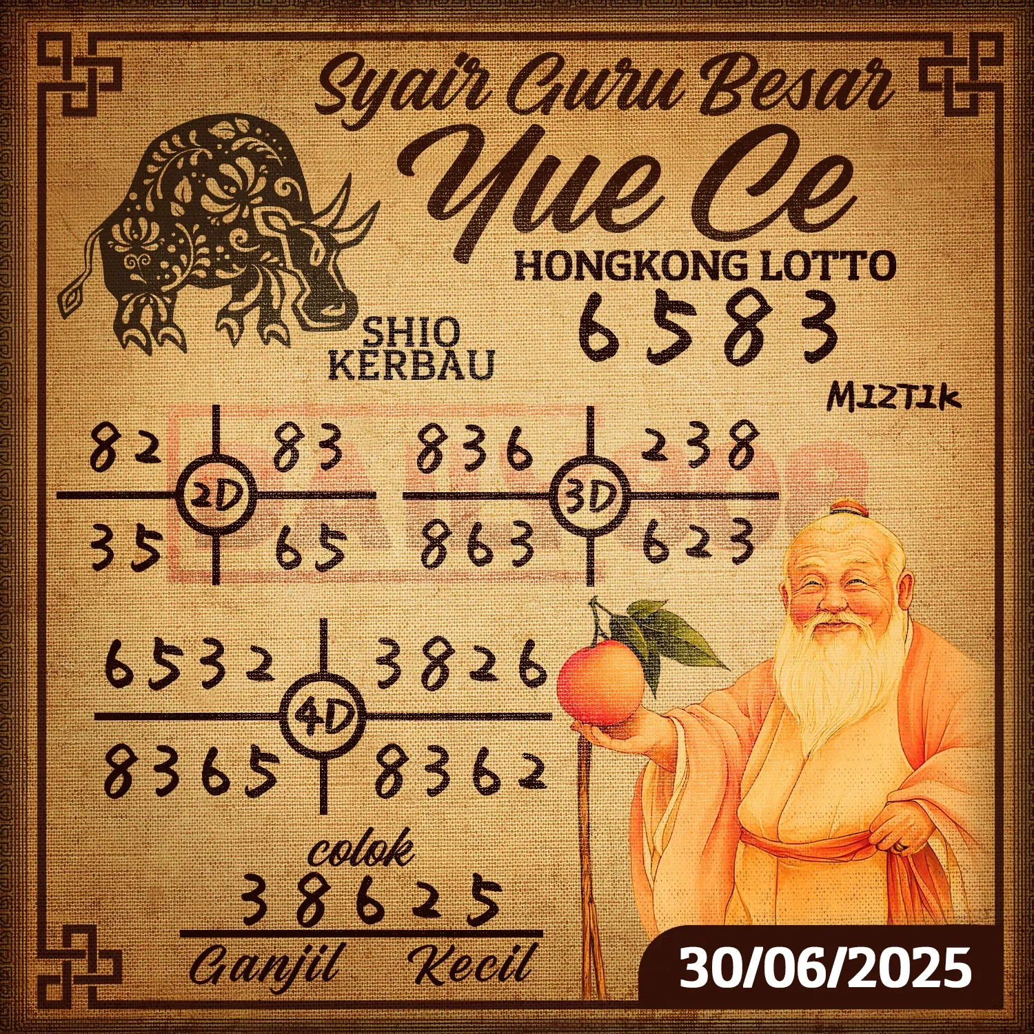 syair Yue Ce Hongkong Lotto 30 06 2025