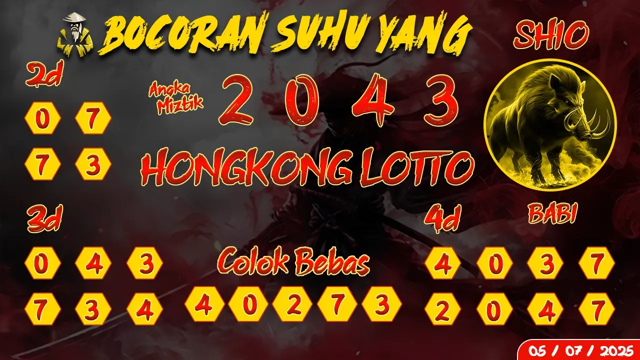 syair Bocoran Suhu Yang Hongkong Lotto 05 07 2025