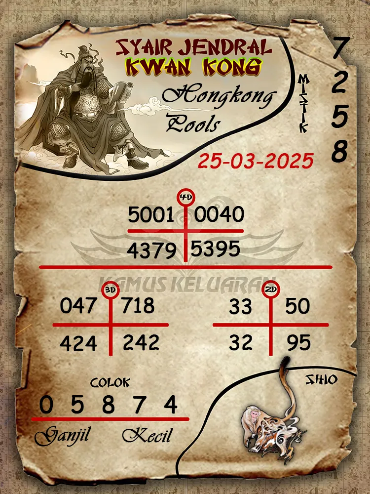 syair jendral kwan kong hongkong pools 25 03 2025