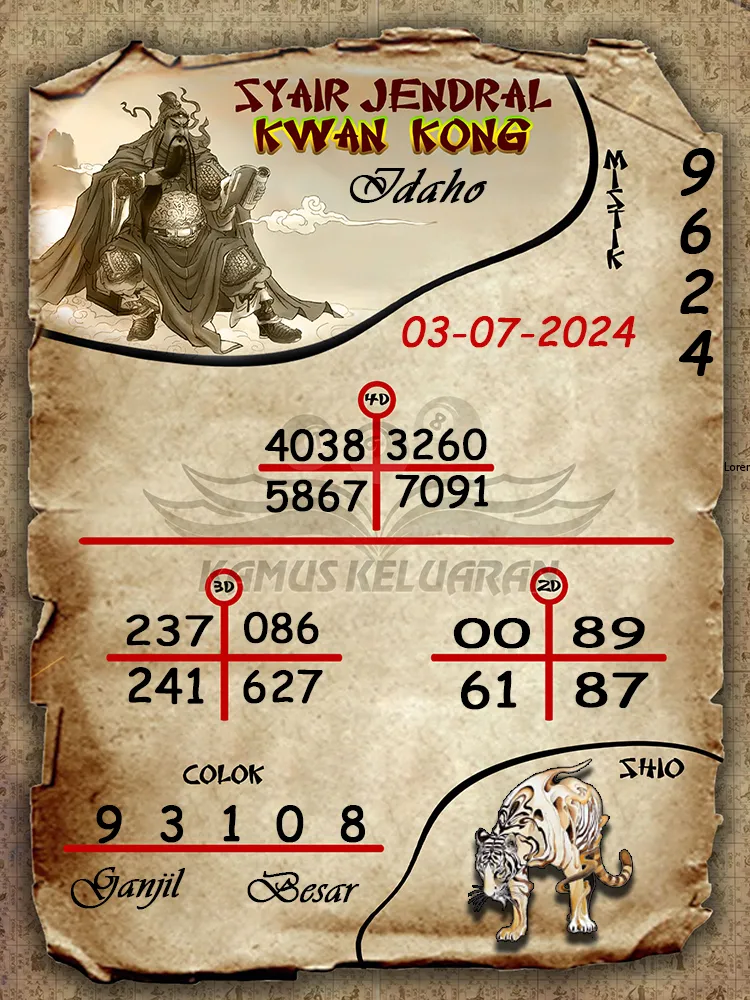syair jendral kwan kong Idaho 03 07 2025