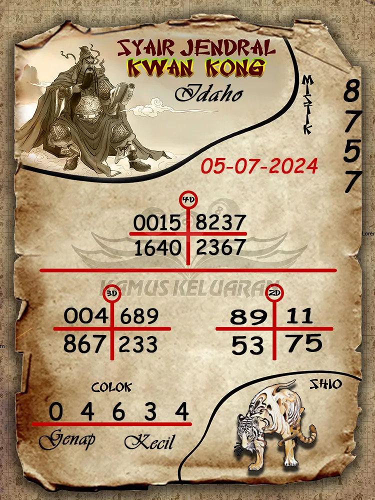 syair jendral kwan kong West Idaho 05 07 2025