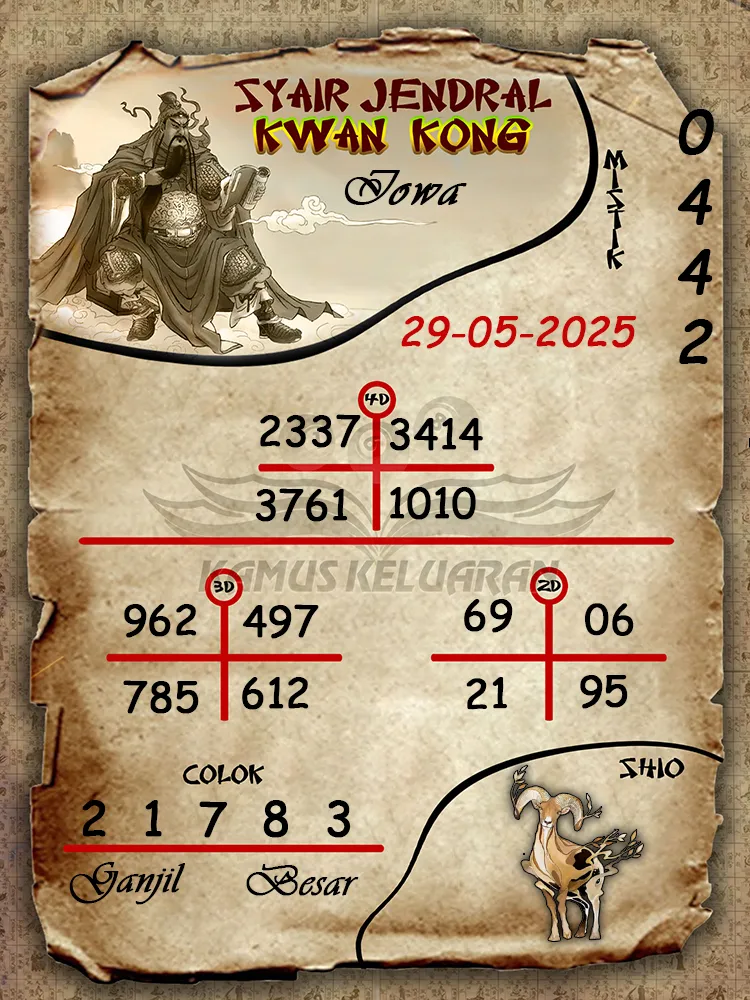 syair jendral kwan kong iowa29 05 2025